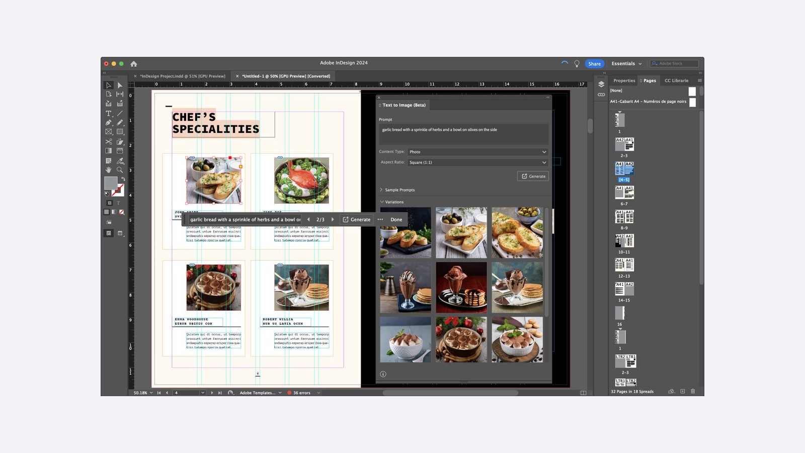 InDesign 图文页面设计界面